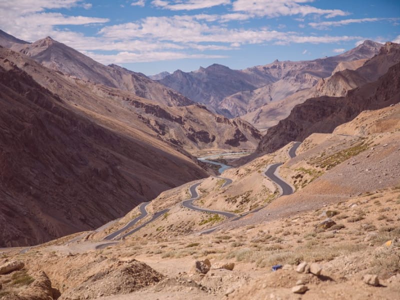 Ladakh Women cheering on motorcycles in the mountains